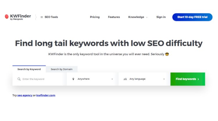 KWFinder Long Tail Keywords Difficulty 